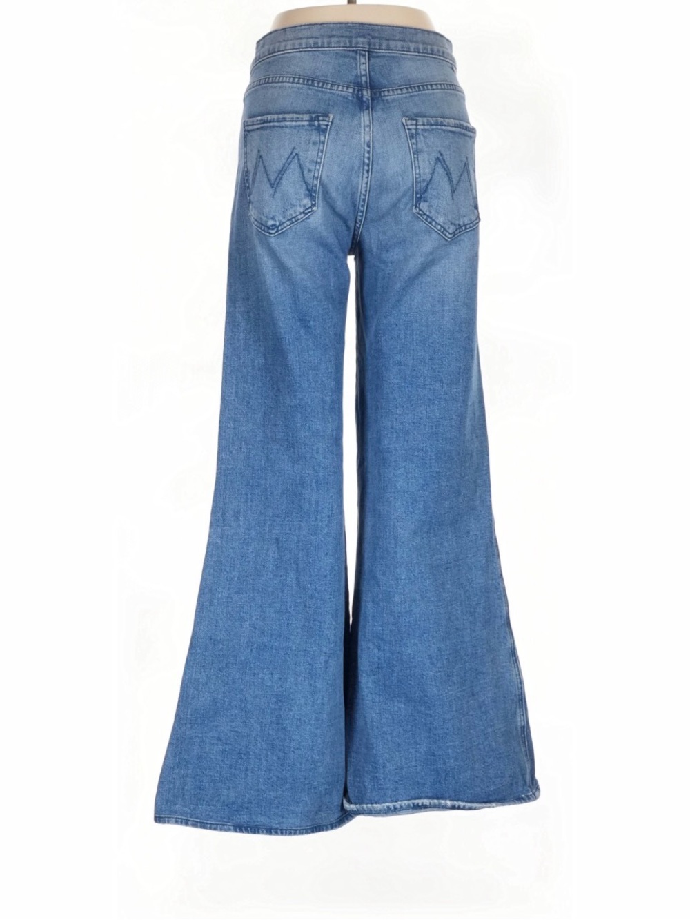 MOTHER Light Blue Wide Leg Flare Jeans - Picture 2 of 4